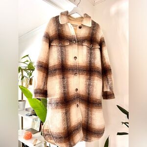 Wilfred Plaid Wool-Blend Coat/Shacket- Boyfriend Fit